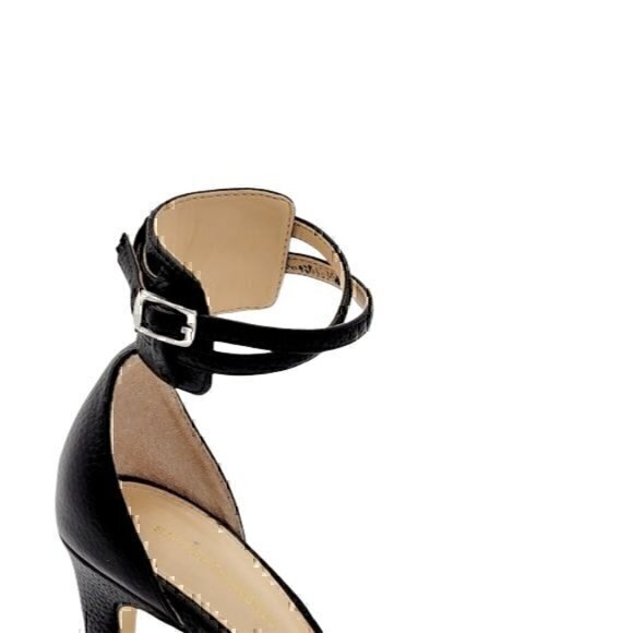 Saks Black Leather Heels 5.5 - Picture 2 of 9